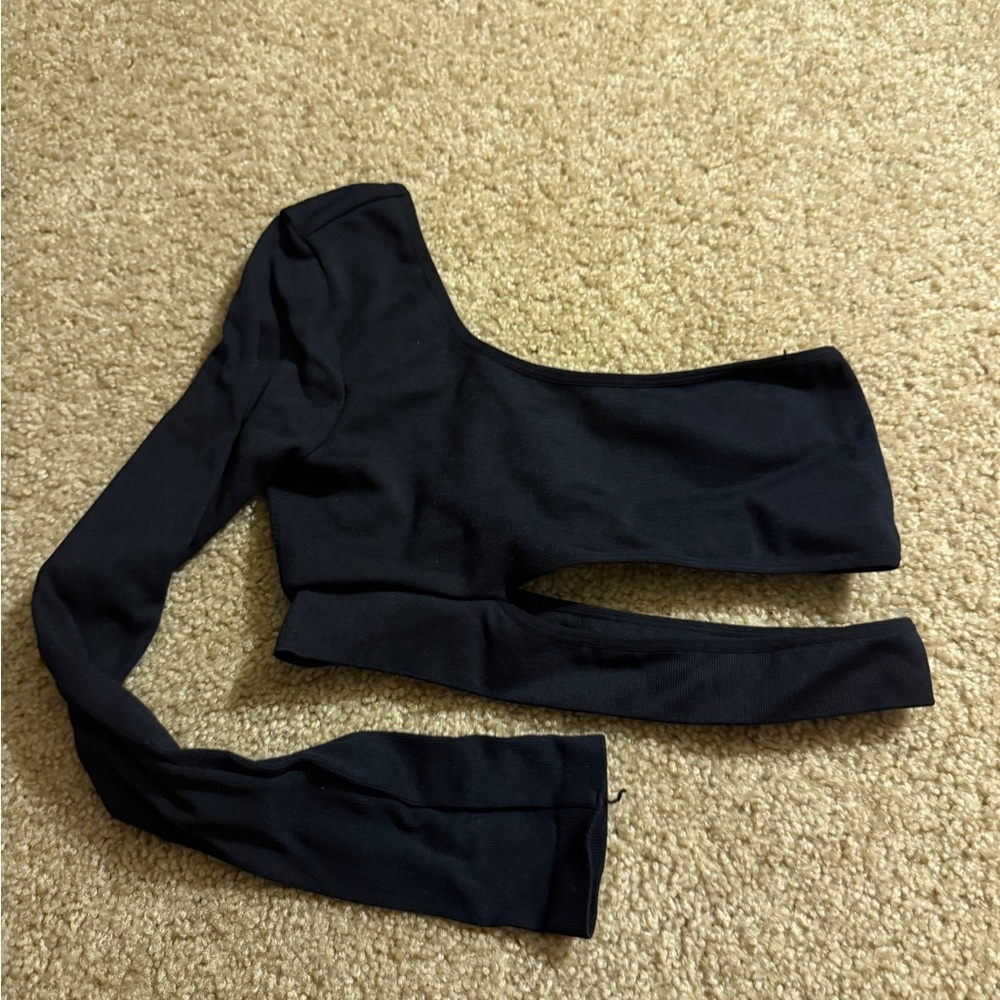 Garage Black One-Shoulder Top
